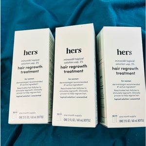 NEVER OPENED: Hers minoxidil topical solution. This listing is for 2 bottles!